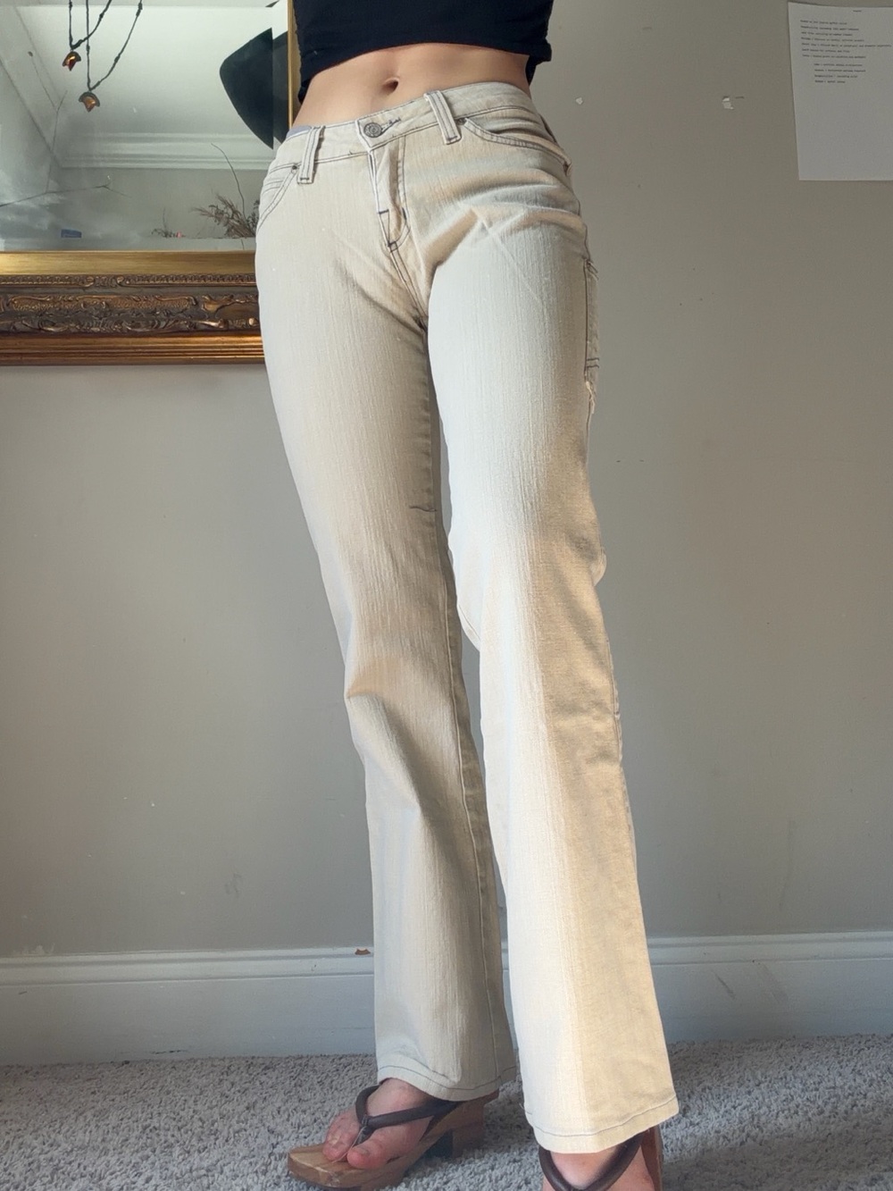 Rock & Republic Sand Flare Jeans - Indigo Stitching - Size 28 (Fits a 25/26)